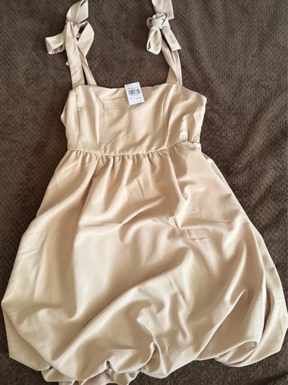 Girls Cream Tie-Shoulder Party Dress
